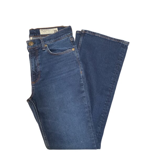 Rag & Bone Womens Dark Stretch Denim Mid Rise Bootcut Jeans Size 29 - Picture 1 of 5